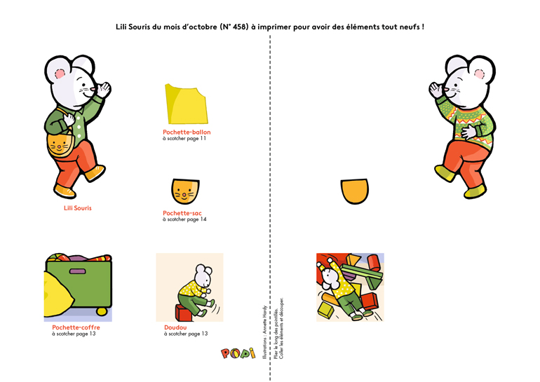 Téléchargez les éléments de “Lili Souris au pays des formes” - Popi, n°458, octobre 2024 - Illustrations : Anett Hardy.